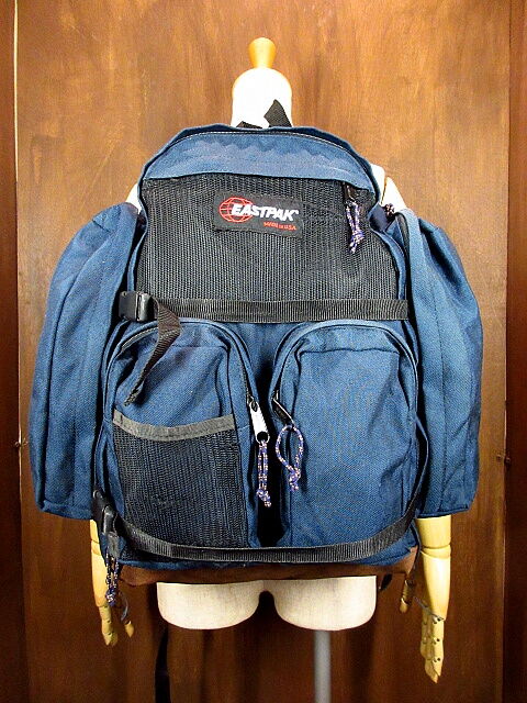 MADE IN U.S.A. EASTPAK ボトムレザーバックパック紺○201021n4-b