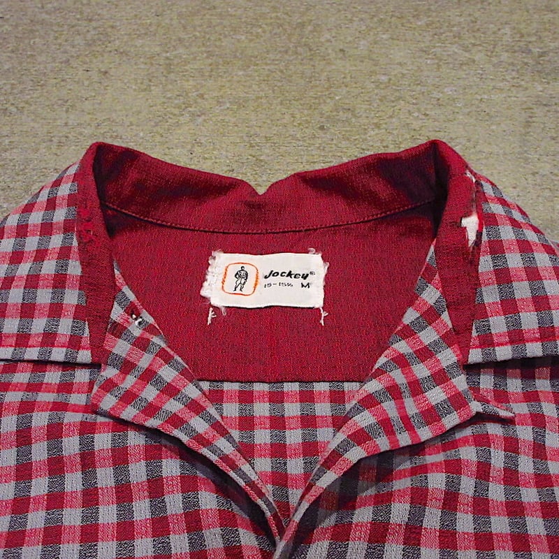 ビンテージ60's○Jockeyチェック切り返しループカラーシャツsize ビンテージ60's○Jockeyチェック切り返しループカラーシャツsize