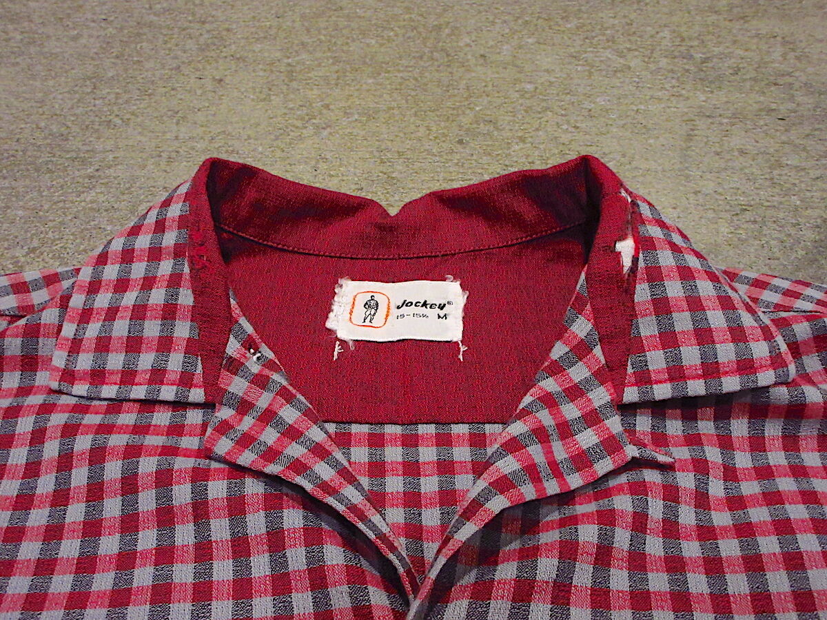 ビンテージ60's○Jockeyチェック切り返しループカラーシャツsize ビンテージ60's○Jockeyチェック切り返しループカラーシャツsize
