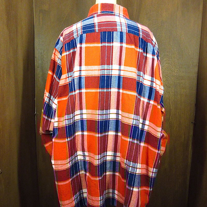 ビンテージ80's○BIG YANKチェック柄長袖プリントネルシャツsize XXL