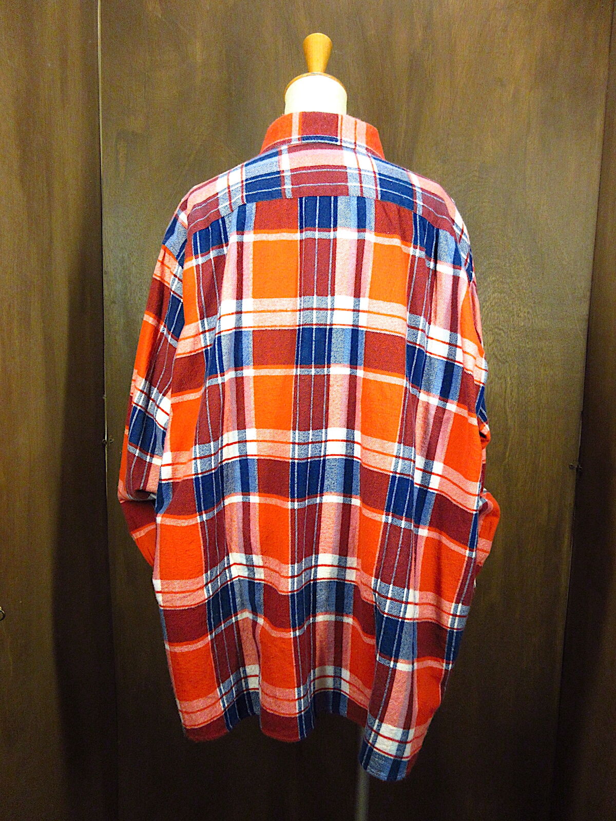 ビンテージ80's○BIG YANKチェック柄長袖プリントネルシャツsize XXL