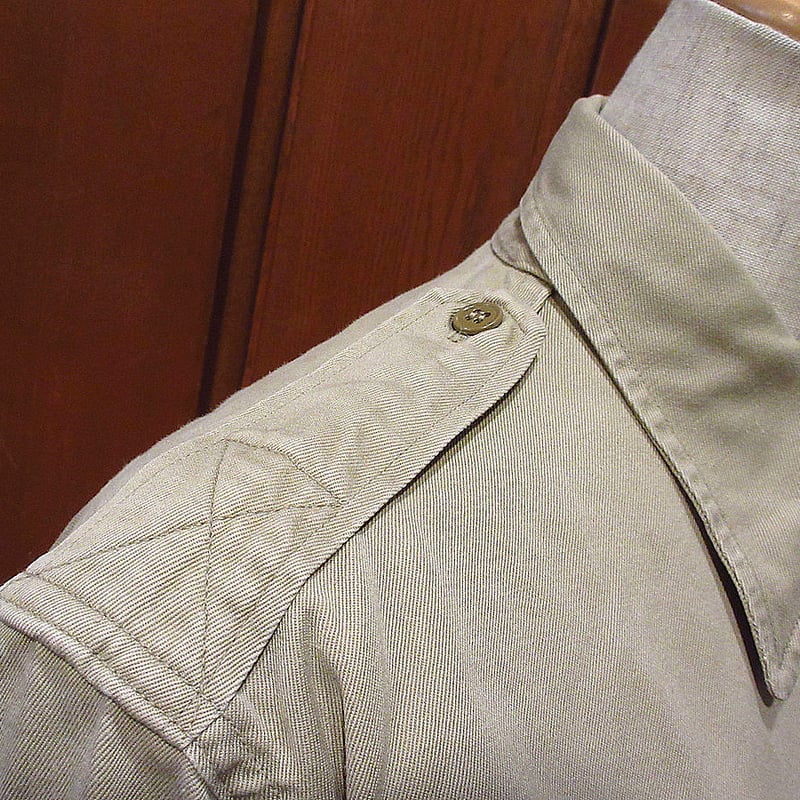 ビンテージ40's○U.S.ARMYマチ付きチノシャツ○231115i2-m-lssh-mlt