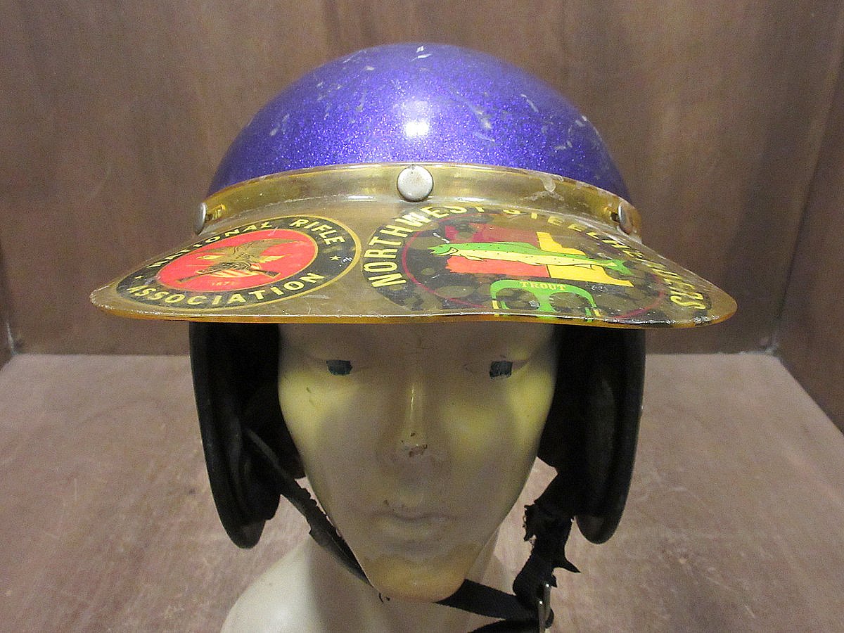 ビンテージ60's○ASC FURY 300バイザー付きジェットヘルメット紫