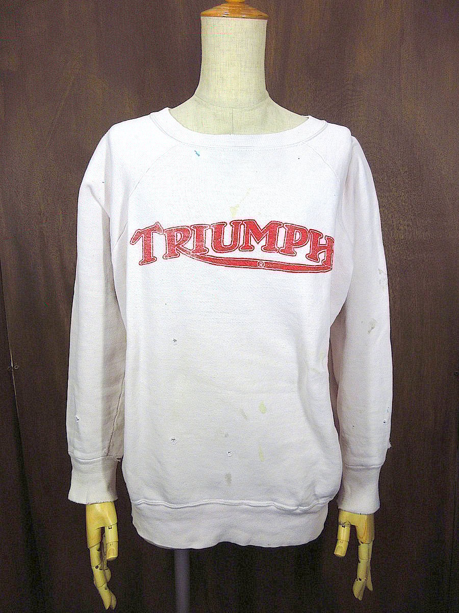 ビンテージ60's○TRIUMPH裏起毛ラグランスウェット○240124j6-m ビンテージ60's○TRIUMPH裏起毛ラグランスウェット○240124j6-m