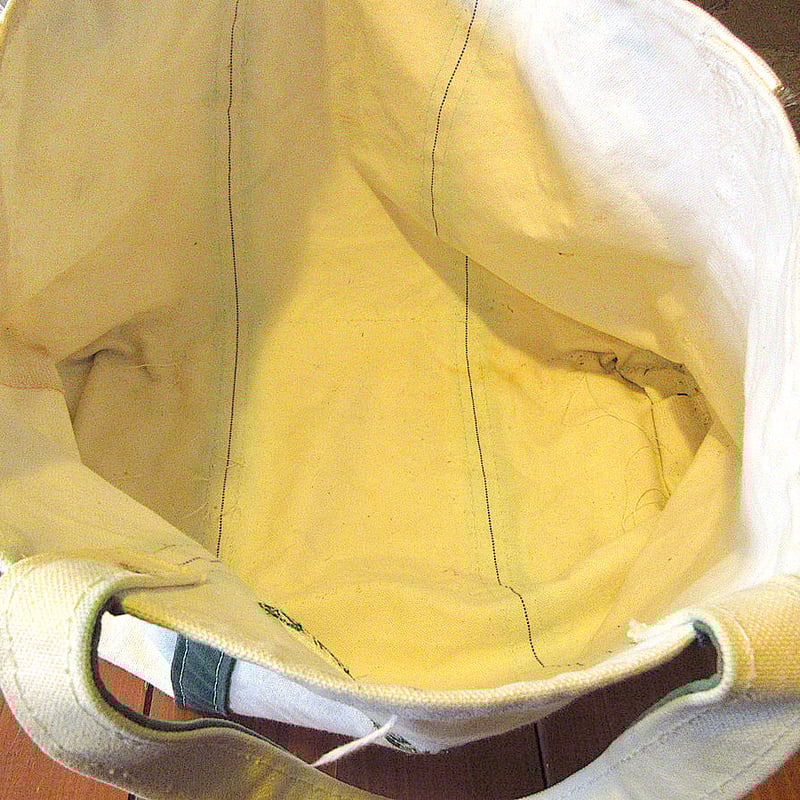 L.L.Bean刺繍入りキャンバストートバッグ緑×白○231216j4-bag-tt