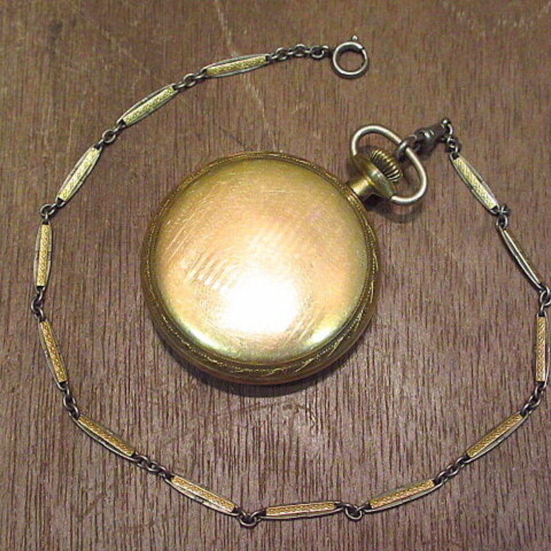 ビンテージ1910's○ELGINチェーン付き懐中時計○200914n6-wtc 1910年エ