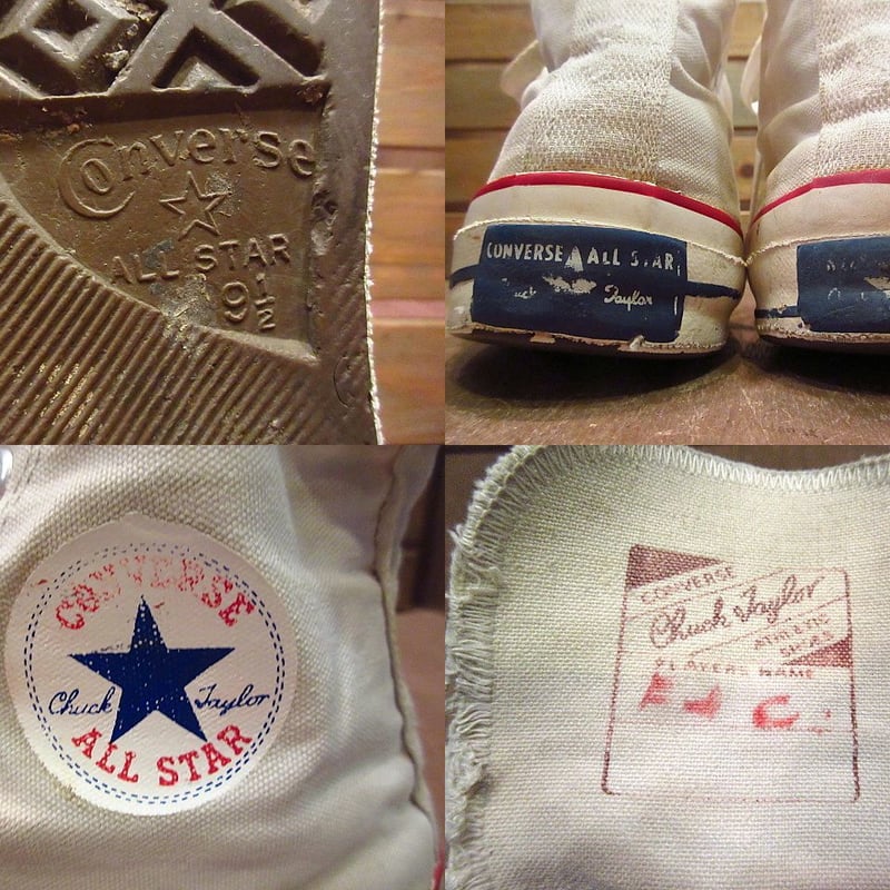 ビンテージ60's○CONVERSEチャックテイラーHI白9 1/2○200820n4 ビンテージ60's○CONVERSEチャックテイラーHI白9 1/2○200820n4