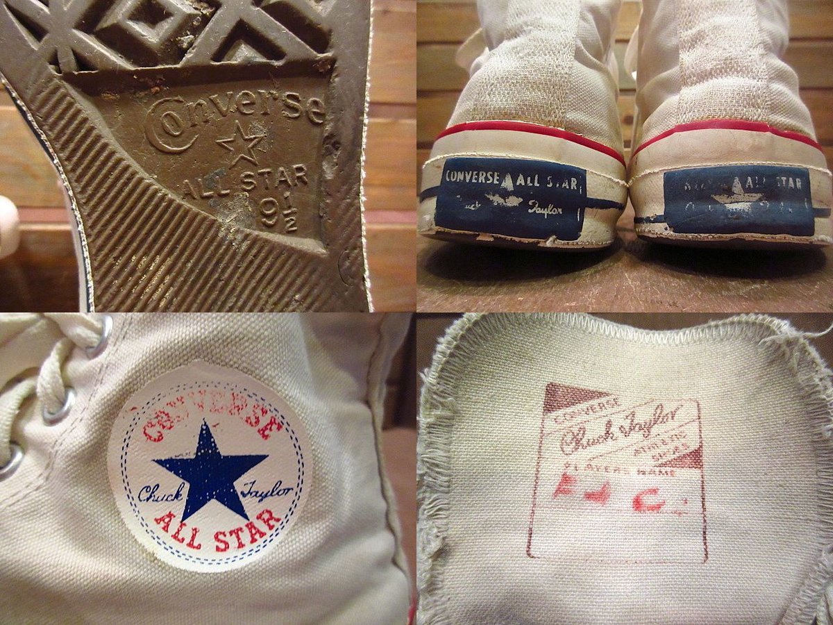 ビンテージ60's○CONVERSEチャックテイラーHI白9 1/2○200820n4 ビンテージ60's○CONVERSEチャックテイラーHI白9 1/2○200820n4