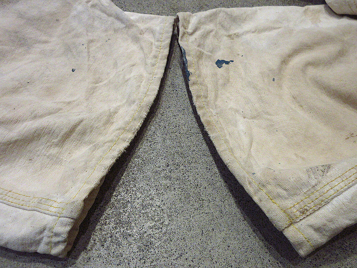 ビンテージ40's○CAN'T BUST'EMエプロン付きダブルニー生成り