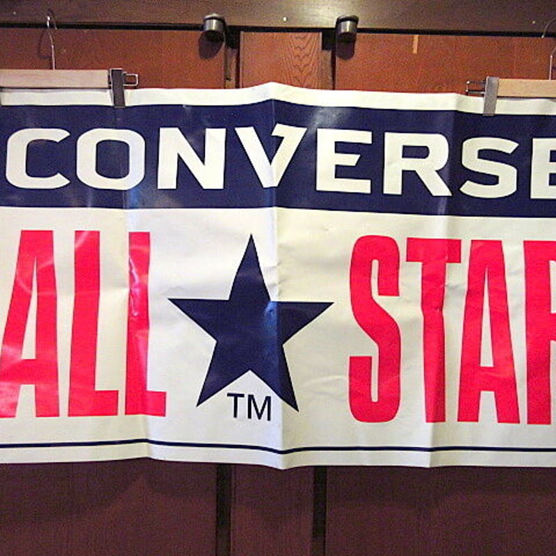 ビンテージ○CONVERSE ALL STARストアバナーsize 約61cm×約110.5c