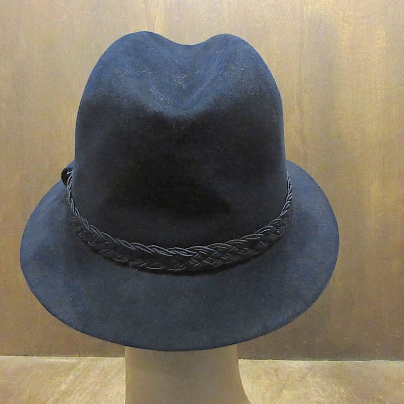 ビンテージ60's○STETSON Key Clubフェドラハット紺size 6 7/8○26