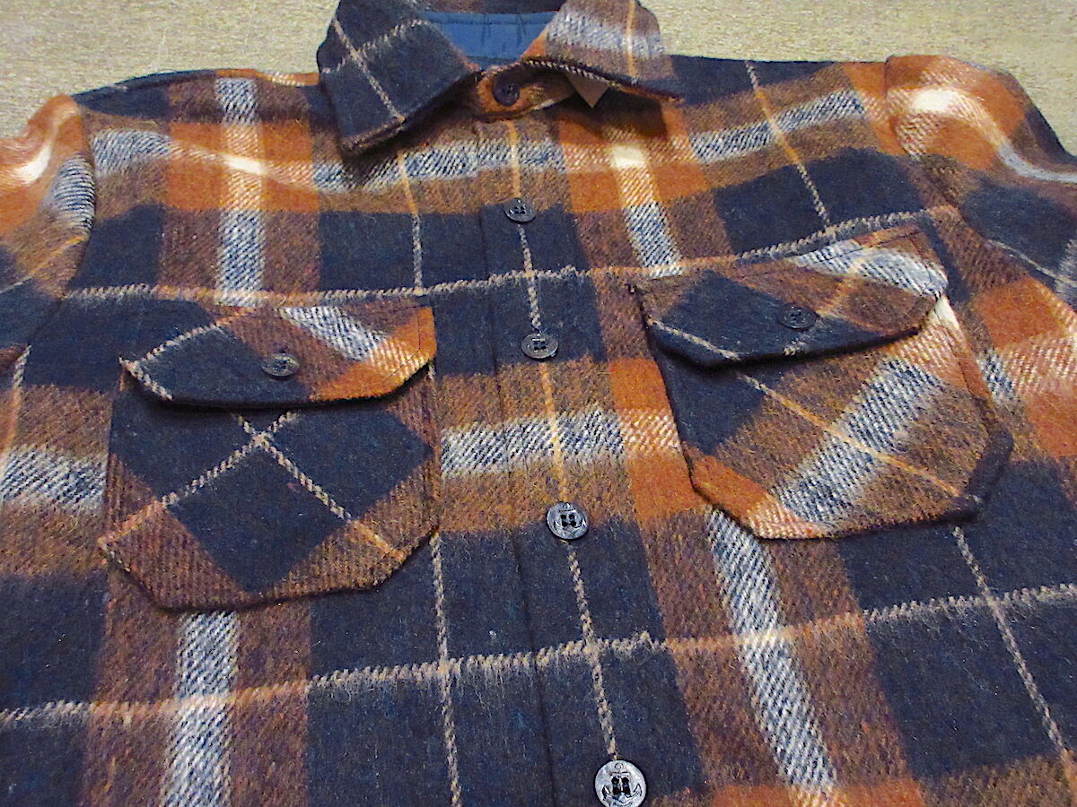 ビンテージ70's80's○DEADSTOCK BrewsterチェックウールCPO ビンテージ70's80's○DEADSTOCK BrewsterチェックウールCPO