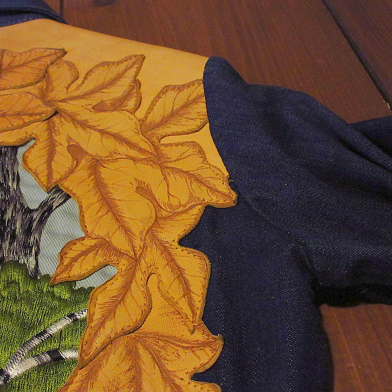 ビンテージ70's○Antonio Guiseppeバンビ刺繍入りデニムジャケットsize