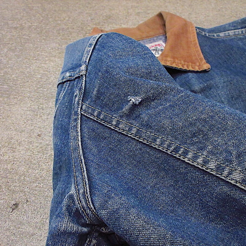 ビンテージ80's○Lee Storm Rider裏地ブランケットデニムジャケット