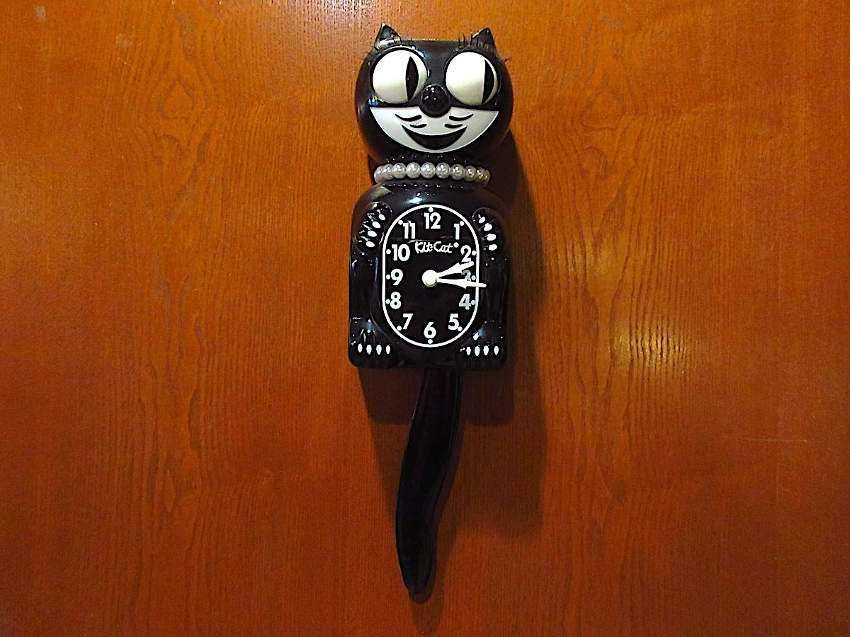 キットキャットウォールクロック○251018n4-clk黒猫壁掛け時計KIT CAT