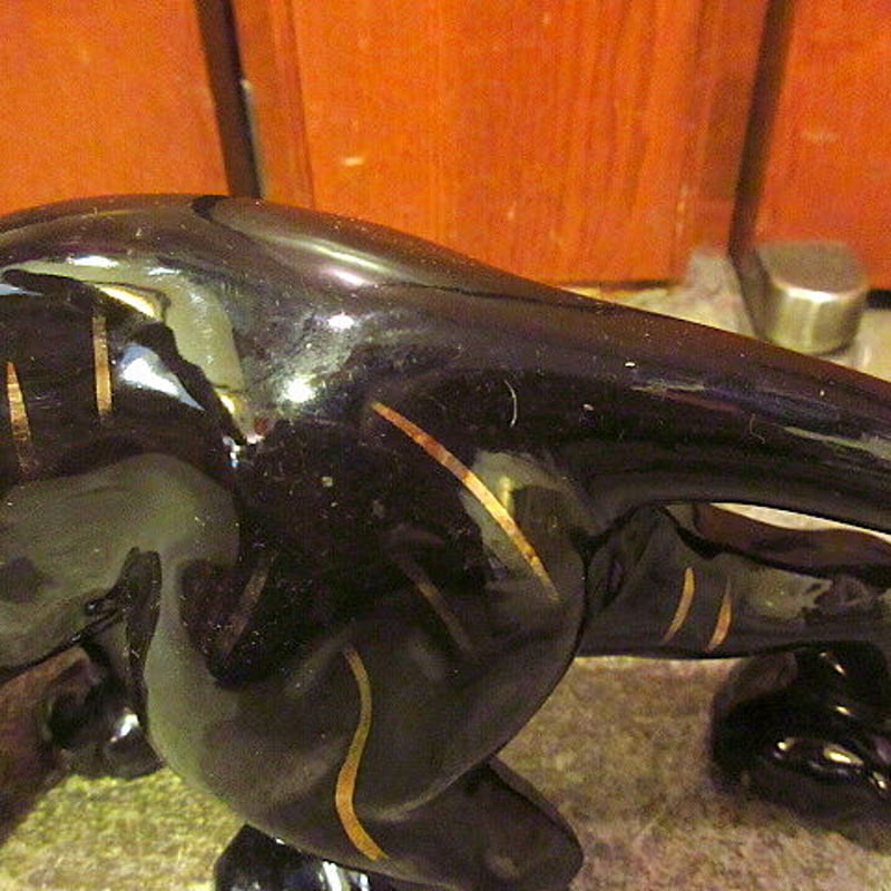 ビンテージ50's○ブラックタイガーセラミックオブジェ○201006s2-obj