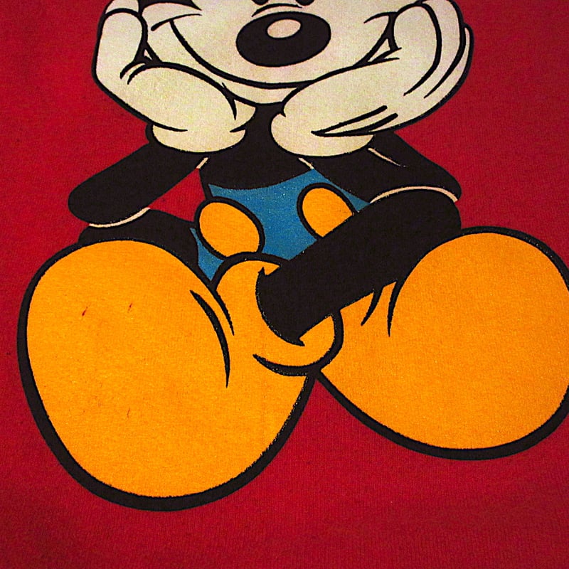 ビンテージ90's○ミッキーマウススウェット赤size XL○251202j6-m-sws