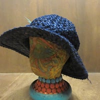 ビンテージ○レディース花飾り付きストローハット○210607n2-w-ht-str