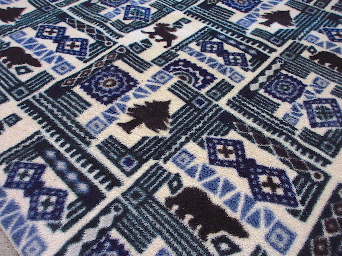 ビンテージ90's○L.L.Beanフリース総柄ブランケットsize 146cm×146cm○