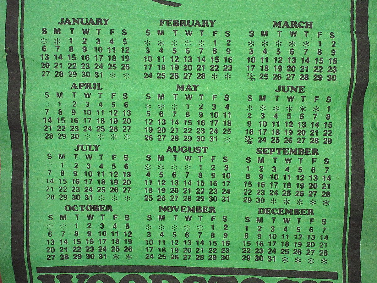 スヌーピー　ウッドストック　フェルトタペストリー　ヴィンテージカレンダー ビンテージ70's○WOODSTOCKフェルトバナーカレンダー1974○241029k3