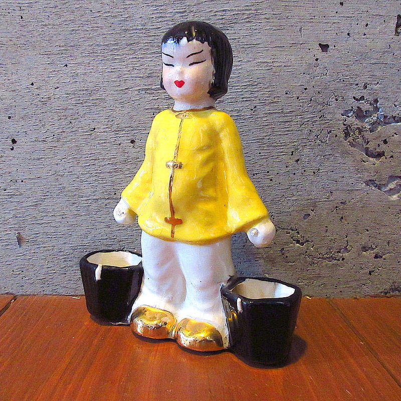 オリエンタル陶器 置物 オブジェ アメリカビンテージ 50s Vintage