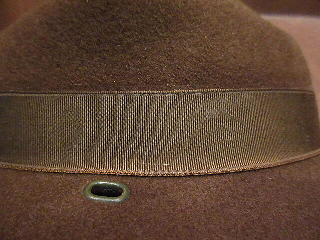 ビンテージ○ミリタリーキャンペーンハット茶7 3/4○201019n2-m