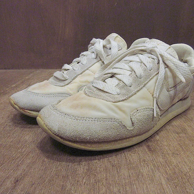 ビンテージ80's○NIKEナイロン×スウェードスニーカー白×グレー ビンテージ80's○NIKEナイロン×スウェードスニーカー白×グレー