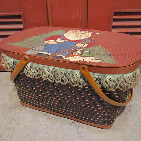 バスケット　カゴ　カゴバック　ピクニック　レトロ　昭和レトロ　年代物　カントリー CATEGORY バスケット | cozy vintage