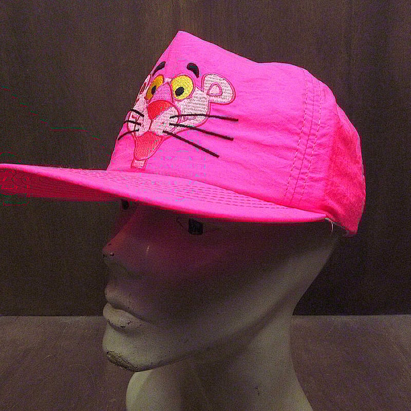 ビンテージ90's○ピンクパンサーナイロンスナップバックキャップピンク