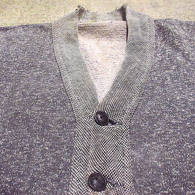 ビンテージ50's○ソルト&ペッパースウェットカーディガングレー