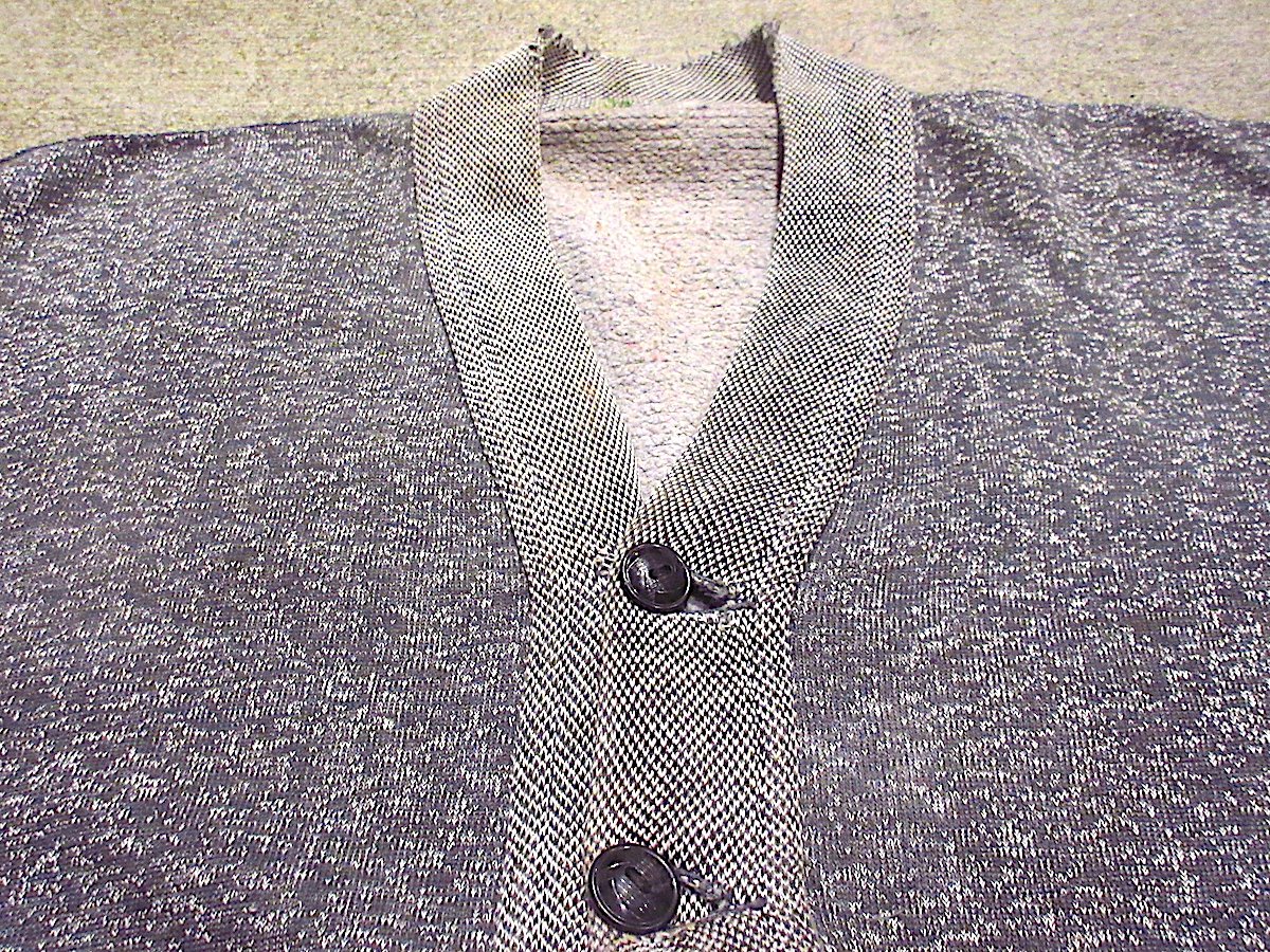 ビンテージ50's○ソルト&ペッパースウェットカーディガングレー