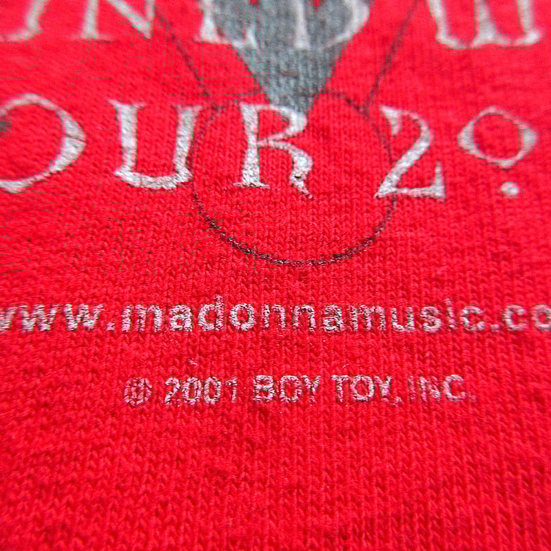 2000's○MADONNAワールドツアーTシャツ赤size L○240610k2-m-tsh
