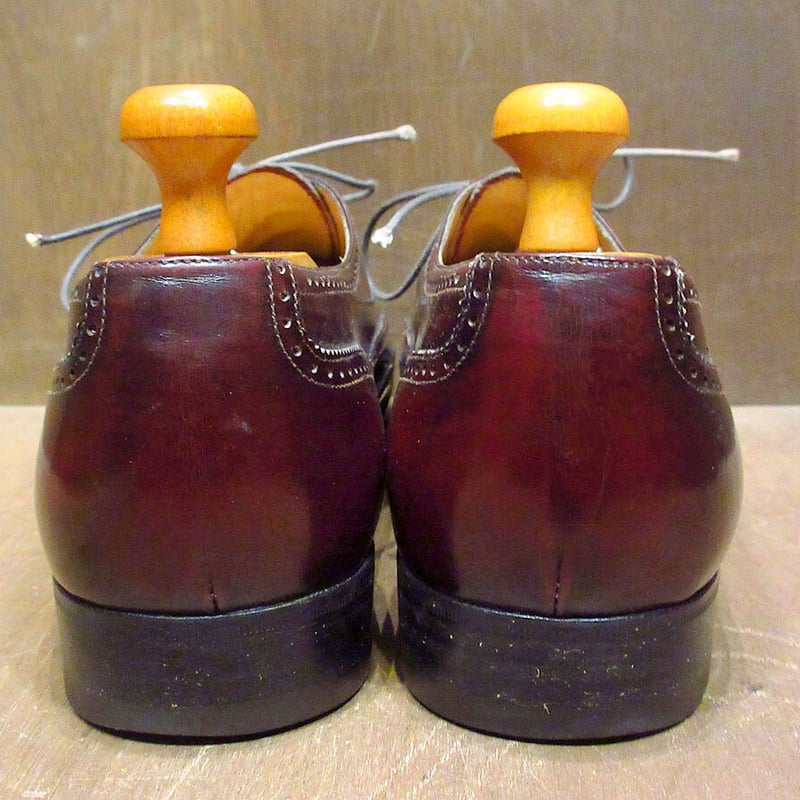 MADE IN ITALY FERRAGAMO ウイングチップシューズ赤茶 Size 9D○2