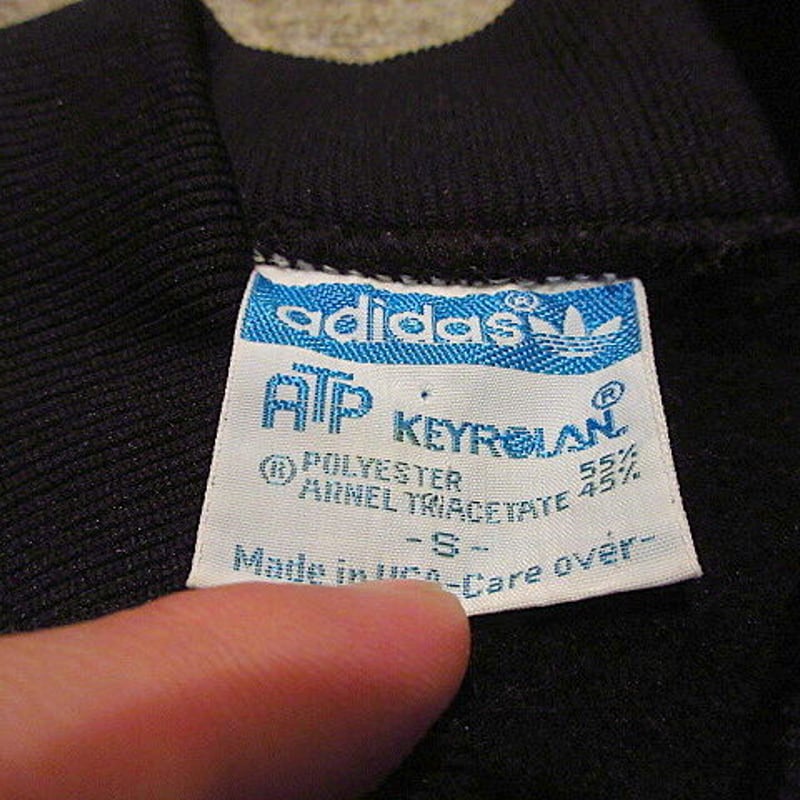 ビンテージ80's○adidas ATP KEYROLANジップアップジャージ黒×赤size