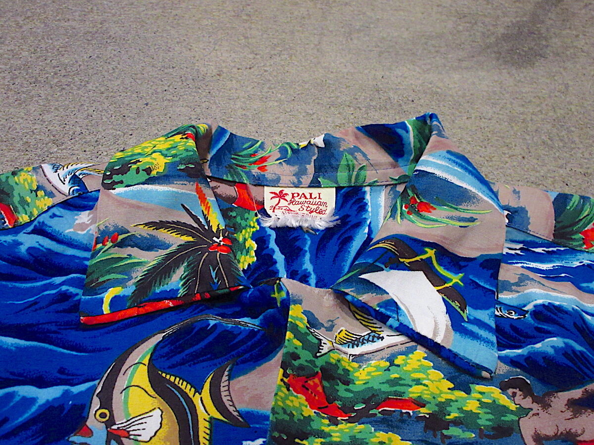 50s PALI HAWAIIAN レーヨン 富士山 和柄 ハワイアン アロハシャツ /ビンテージ40s60s カハナモク タウンクラフト ロカビリー アロー ARROW 50s〜60s PENNYS 和柄ハワイアンシャツ アロハシャツ | PALS.TOKYO
