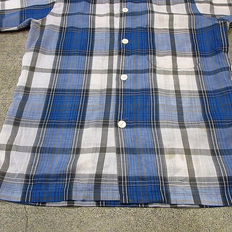 ビンテージ60’s●BRENTキッズチェックボタンダウン半袖シャツsize14●220521m2-k-ssshトップス子供服レトロ1960s