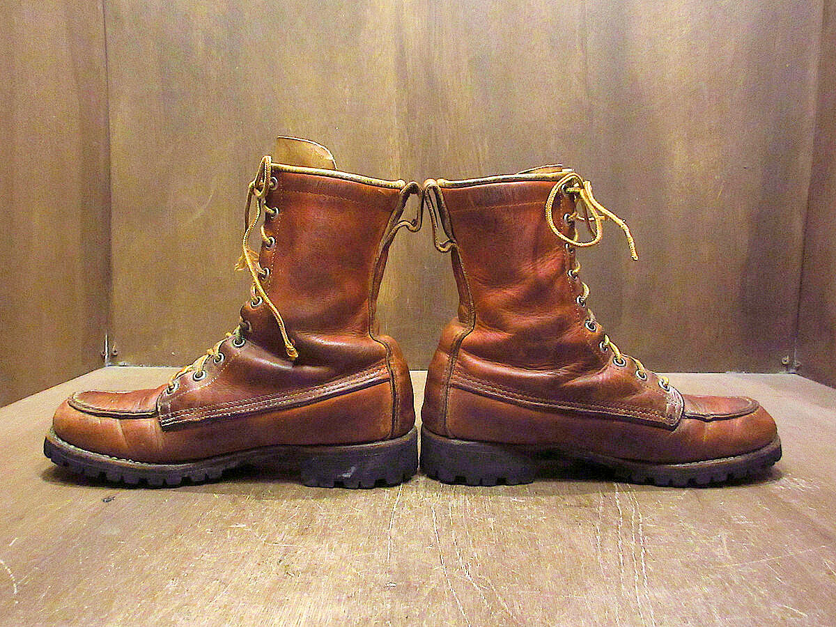 ビンテージ70's○モックトゥレザーワークブーツ茶size 7A○220317k1-m