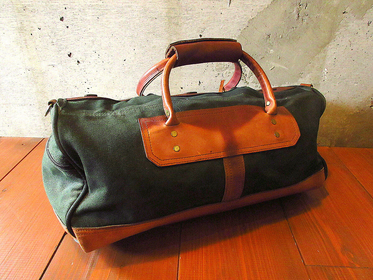 ORVISレザー×キャンバスボストンバッグ○230707k8-bag-bstn鞄 ORVISレザー×キャンバスボストンバッグ○230707k8-bag-bstn鞄