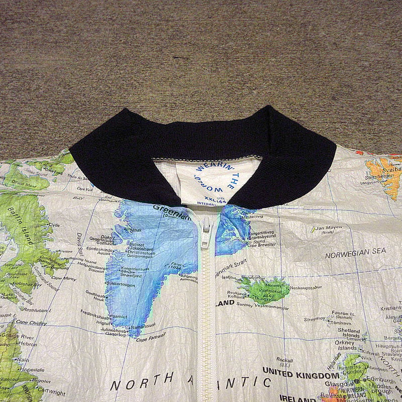 ビンテージ90's○WEARIN THE WORLD世界地図柄ペーパージャケット ビンテージ90's○WEARIN THE WORLD世界地図柄ペーパージャケット