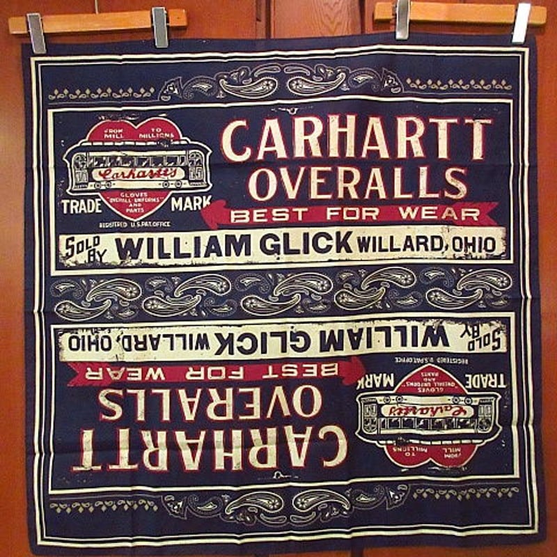 ビンテージ○DEADSTOCK Carharttアドバタイジングバンダナ○200729s7-b