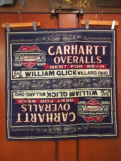 ビンテージ○DEADSTOCK Carharttアドバタイジングバンダナ○200729s7-b