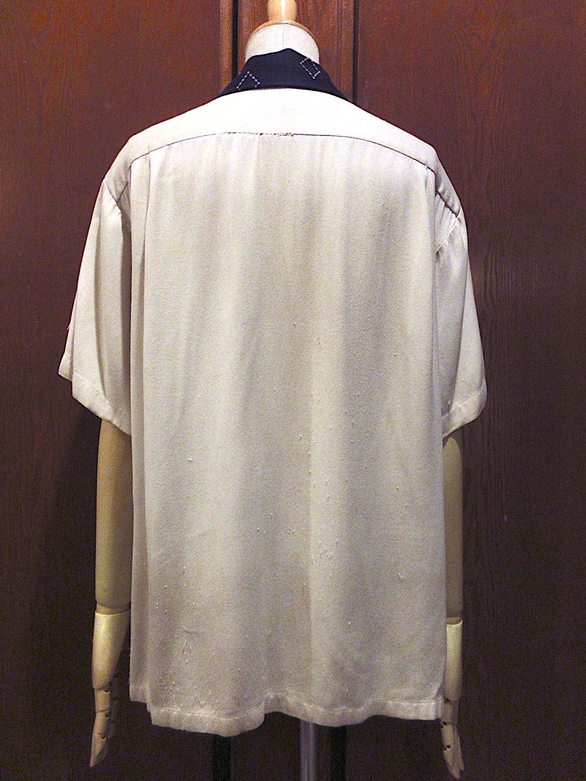 ビンテージ50's○アーガイルレーヨン半袖シャツsize L○250603m1-m