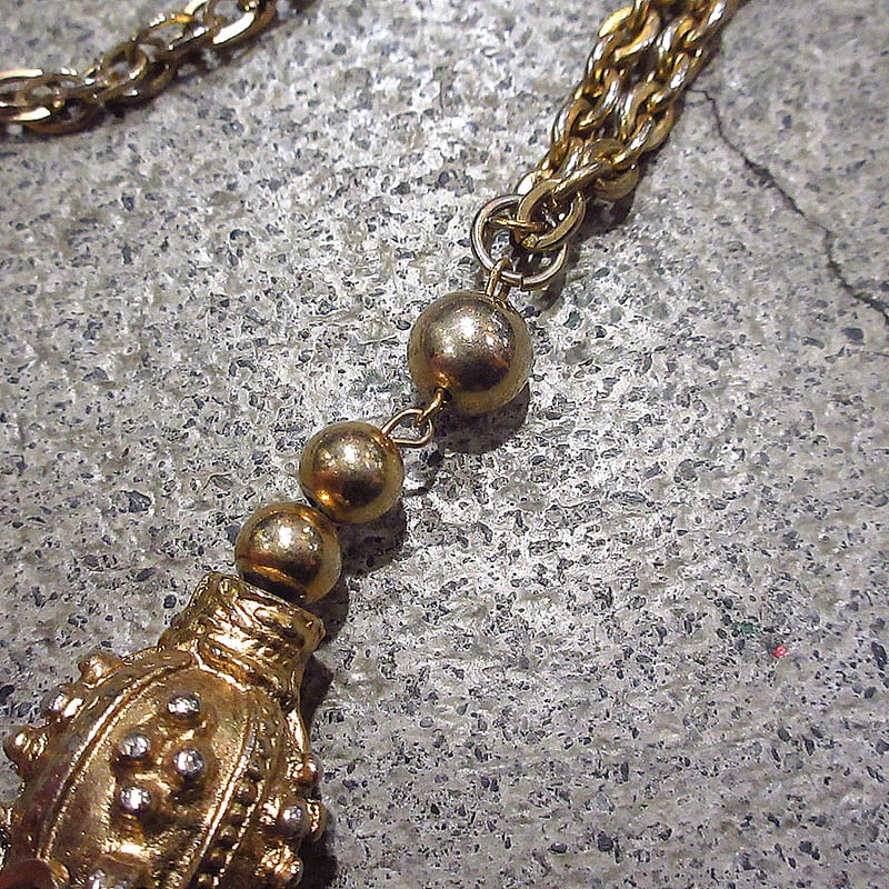 ビンテージ○法具3連ゴールドネックレス○241017i7-ncl仏具宗教インド