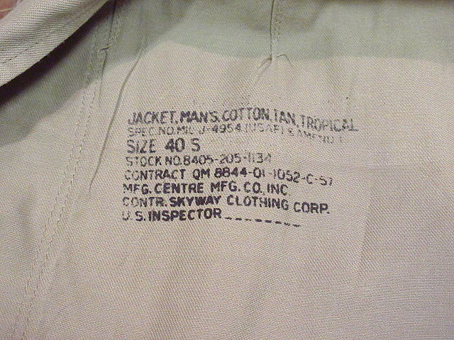 ビンテージ50's○USAFトロピカルジャケット Size 40S○200819n4-m-jk