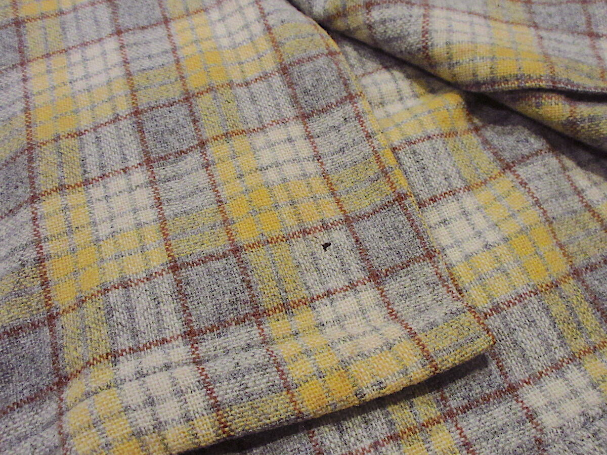 ビンテージ50's○Chippewaチェックウールループカラーシャツsize M