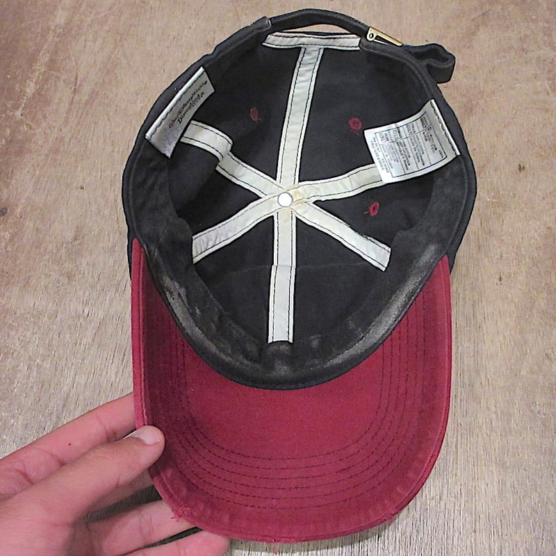 ビンテージ90's2000's○Disney Grumpy 6パネルキャップ黒×赤○25042