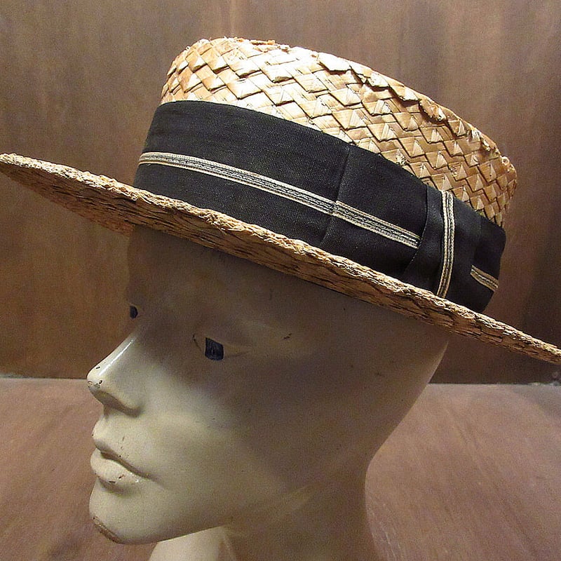 ビンテージ~30's○ボーターハット○210620i5-m-ht-str 20s1920s19 ビンテージ~30's○ボーターハット○210620i5-m-ht-str 20s1920s19