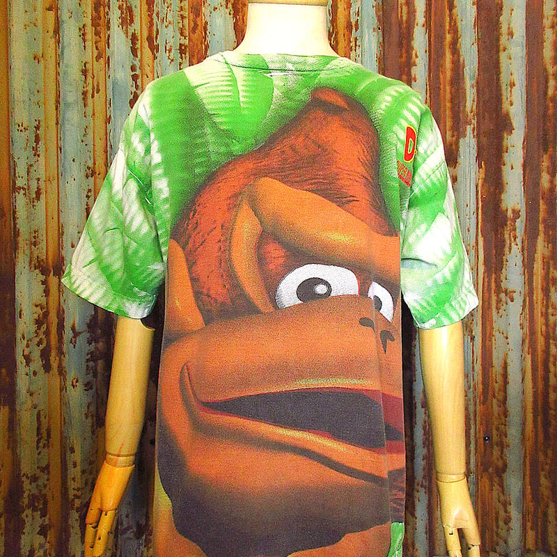 ビンテージ90's○Nintendo DONKEY KONGオールオーバープリントTシャツ