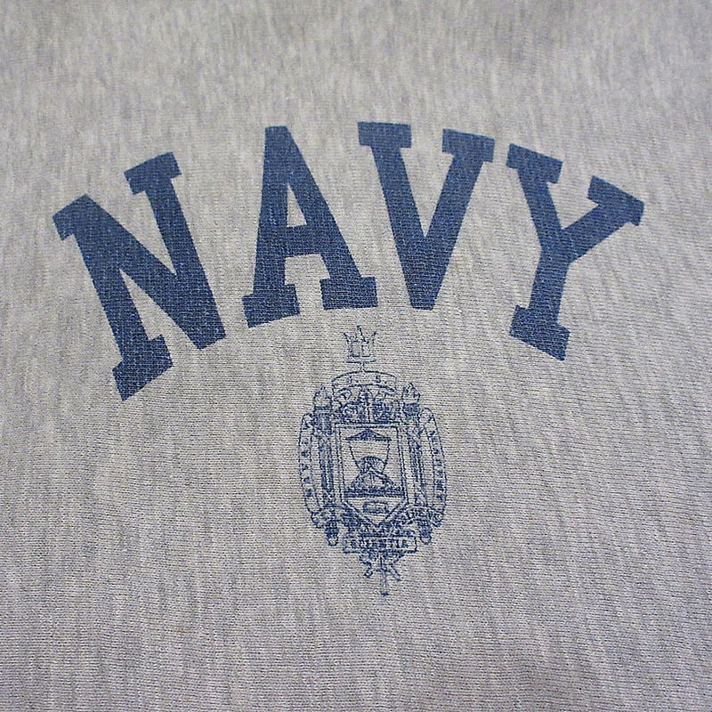 チャンピオンリバースウィーブ　NAVY　80s　vintage　染み込みプリント ビンテージ80's○Champion NAVY染み込みプリントリバース