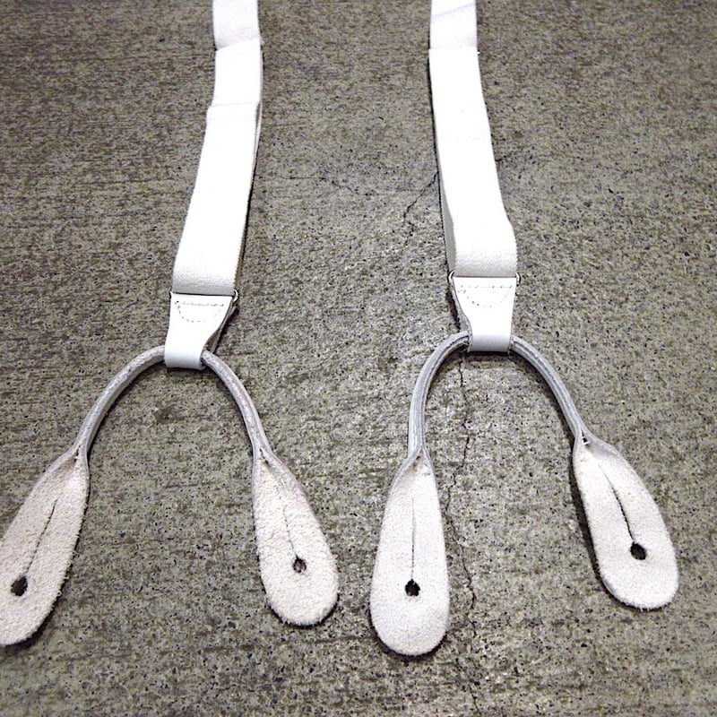 ビンテージ~50's○ボタン留めサスペンダー白○220615c3-ssp